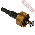 Коронка по металлу HSS TiN 25 мм цилиндрический хвостовик 8 мм ELITECH 1820.140400